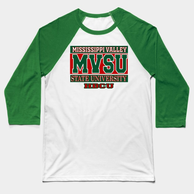 Mississippi Valley State 1950 University Apparel Baseball T-Shirt by HBCU Classic Apparel Co